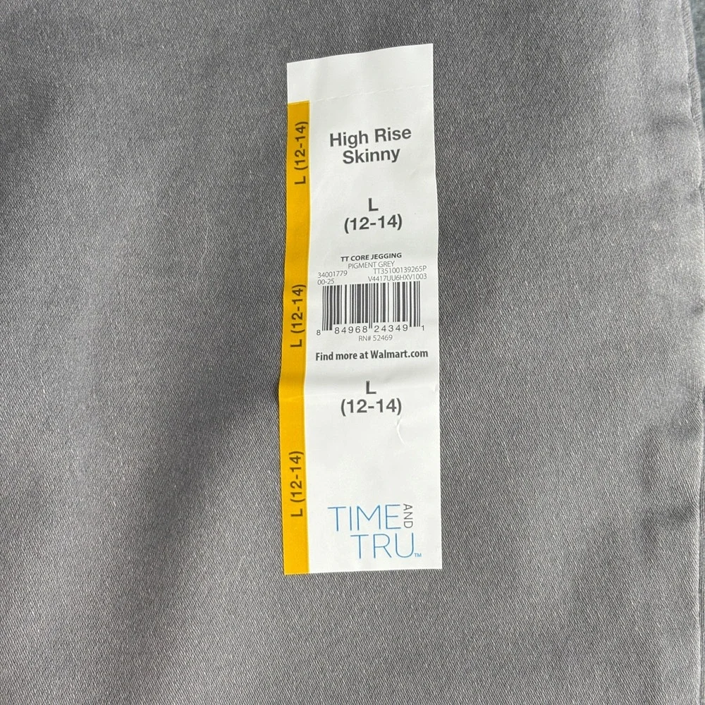 Time and Tru Womens High Rise Skinny Jeggings Grey Size L 12-14 TT35100139265